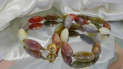 #ad Beautiful Vintage 1960#x27;s Colorful Earth Tone Bead Necklace 1F