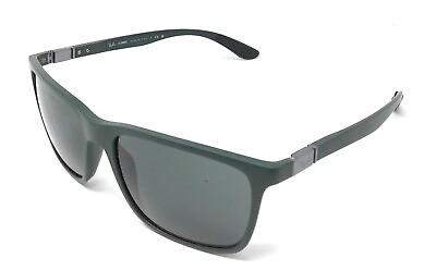 #ad Ray Ban Mens Matte Green Frame Dark Green Lens Sunglasses RB4385 665771 58 18