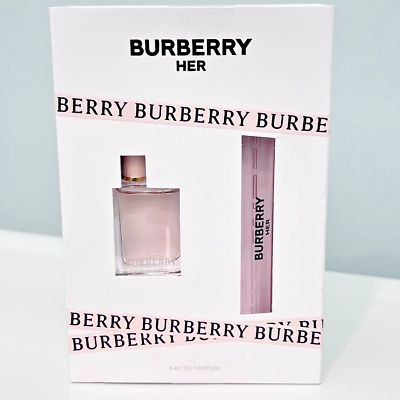#ad New 2PC Mini BURBERRY Her EDP Perfume women Set spray 0.33 oz splash 0.16 oz