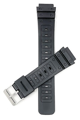 #ad 18mm Black Rubber Replacement Casio Watch Band amp; G Shock Strap 18mm by 24mm