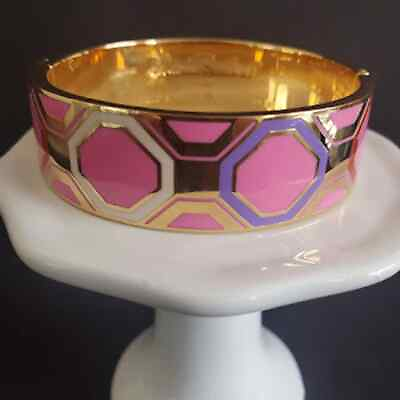 #ad Kate Spade Florence Broadhurst When in Rome Pink and Gold Plated Bangle Bracelet