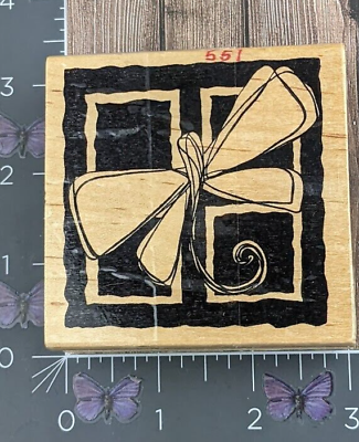 #ad Magenta Dragonfly Insect Bug Square Frame Etched Wood #O13