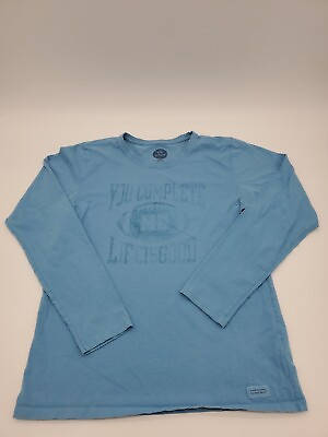 #ad Life Is Good Large women Cartoon Blue Longsleeve Shirt..T179