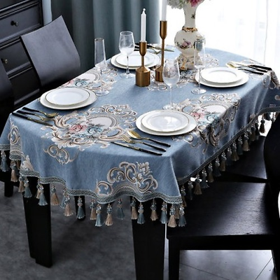 #ad European style Oval Tablecloth Tablecloth Mat Light Luxury Style Tablecloth