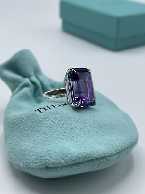 #ad TIFFANY amp; CO Sparklers Cocktail Amethyst Ring Sterling Silver size 7
