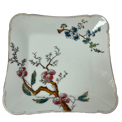 #ad Vintage CH Field Haviland Limoges Hand Painted Indian Tree 7.5” Square Plate