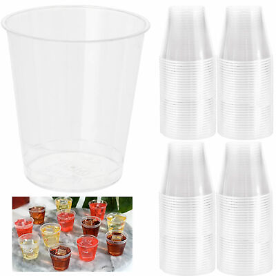 #ad 100 Ct Disposable Shot Glasses Drinkware Hard Plastic Cups Party Bar 1.5oz Clear