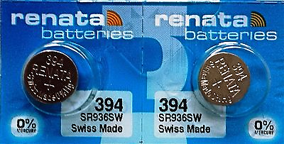 #ad 394 RENATA WATCH BATTERIES SR936SW 2 Pieces New packaging Authorized Seller