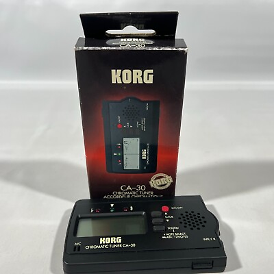 #ad Korg CA 30 Chromatic High Precision LCD Needle Meter Guitar Bass Tuner WORKS