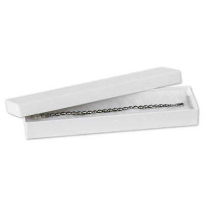 #ad Elegant White Jewelry Boxes 8x2x0.875quot; 100 Pcs: Compact Design