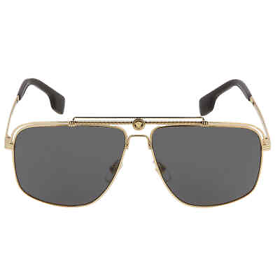 #ad Versace Dark Grey Rectangular Men#x27;s Sunglasses VE2242 100287 61 VE2242 100287 61