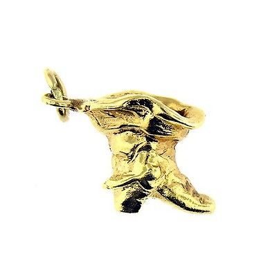#ad $650 14 KT YELLOW 3D VINTAGE BOOT CHARM
