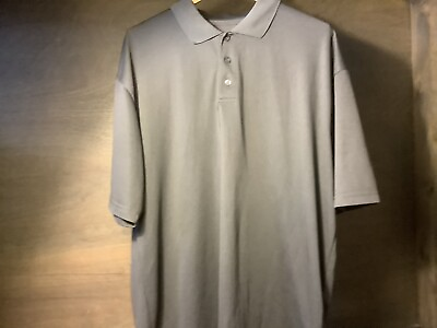 #ad ALL MENS POLO SHIRT GRAY SIZE 2XL SHORT SLEEVE 100% POLYESTER