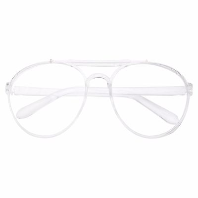 #ad LARGE Transparent Clear Frame Glasses Lens Aviator Nerd Sunglasses Mens Women
