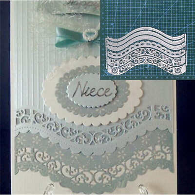 #ad Lace Embrossing Curved Wavy Border Edge Metal Cutting Dies Scrapbooking Making