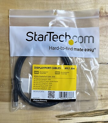 #ad StarTech Displayport Cable 6ft Mini DisplayPort Cable M M MDISPLPORT6
