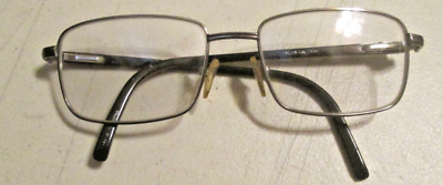 #ad BARON Gunmetal Rectangular Metal Mens Eyeglasses Frames 54 18 138