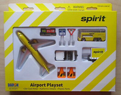 #ad Spirit Airlines Airport Airplane Playset Bus Signs Etc Daron Toys