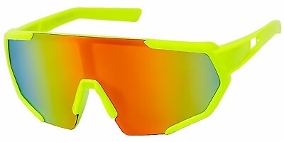#ad Kids Wrap Sports Shield Baseball Cycling Sunglasses Orange Mirror Yellow 21RV