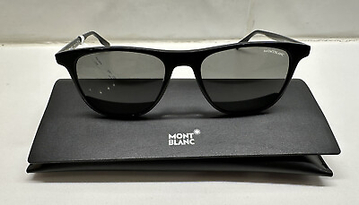 #ad NEW Montblanc MB0150S Mens Sunglasses Black Frame Gray Lenses FREE Shipping