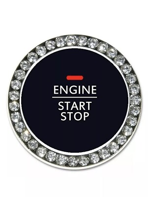 #ad Bling Diamond Car Start Engine Ignition Button Decor Ring Cover Crystal Sticker