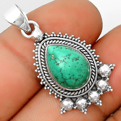 #ad Natural Turquoise Magnesite 925 Sterling Silver Pendant Jewelry P 1551