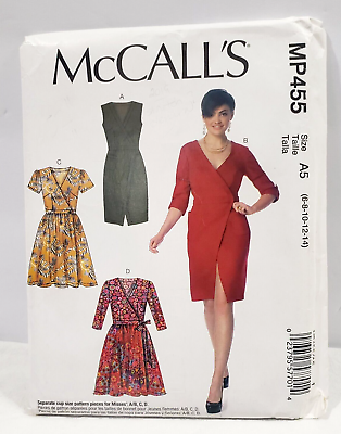 #ad MCCALLS MP455 Sewing Pattern WRAP DRESS Misses sz 6 8 10 12 14 UNCUT