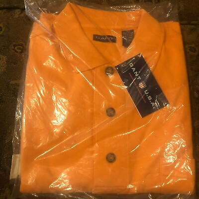 #ad GANT USA Polo Shirt Mes XLT Peach NWT Cotton Golf Polo