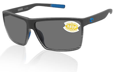 #ad Costa Del Mar Rincon Matte Smoke Fade Gray 580P Polarized 63mm Sunglasses