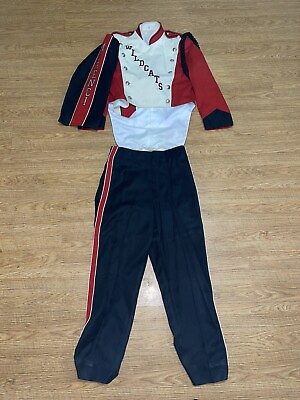 #ad Vintage High School Band Uniform DeMoulin Bros. Black Red. Made In The USA