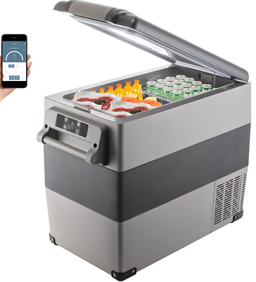 #ad 58QT Car Fridge Freezer Cooler Refrigerator 12V 24V Quick Cooling Bluetooth