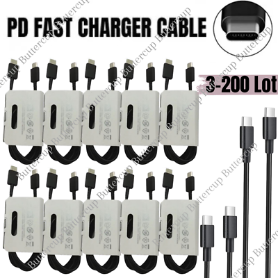 #ad USB C to USB C Cable Long USB Type C 5A Fast Charging For Samsung iPhone 15 Lot