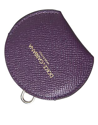 #ad Dolce amp; Gabbana Elegant Purple Leather Mirror Women#x27;s Holder Authentic