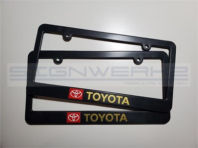 #ad Toyota License Plate Frame Toyota Gold Pair