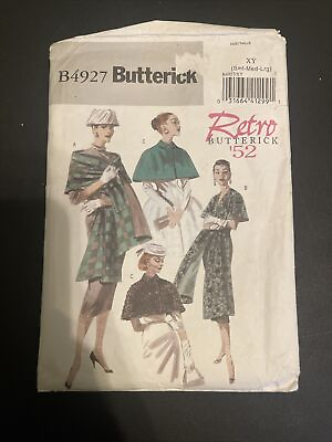 #ad Butterick Sewing Pattern Wrap Capelet Retro Small Medium Large Miss Precut B4927