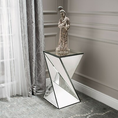 #ad Modern Glam Geometric Mirrored Side Table