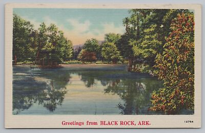 #ad Linen River @ Black Rock Arkansas Vintage Postcard $1.60