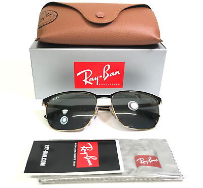 #ad Ray Ban Sunglasses RB3569 187 88 Gold Matte Black Square w Black Mirrored Lenses