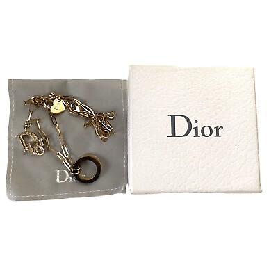 #ad Genuine Christian Dior chain necklace Dior logo Melestone with Heartcharm $198.00