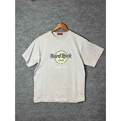 #ad Hard Rock cafe felt letter grey t shirt adult large