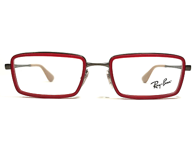 #ad Ray Ban Eyeglasses Frames RB6337 2856 Red Gray Rectangular Full Rim 51 18 140