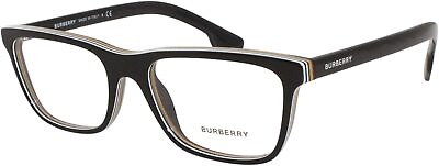 #ad Burberry Eyeglasses BE2292 3798 55mm Check Multilayer Black Demo Lens