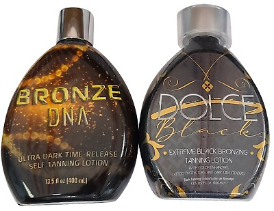 #ad DOLCE Black Bronzer Tanning Bed Lotion amp; Bronze DNA Self Tan Sunless Fake Tanner