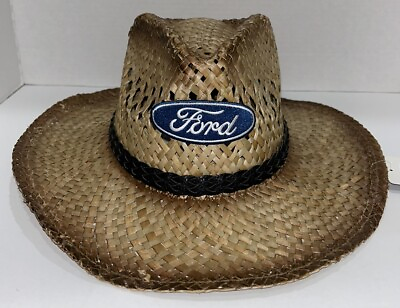 #ad Genuine Ford Motors Branded Western Cowboy Hat Straw Rodeo Gear Head One Size