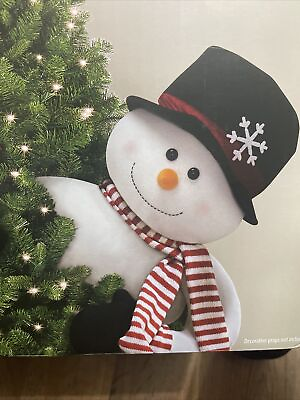 #ad 2 Piece Snowman Tree Hugger Decorating Kit Christmas Tree Decor Brand New USA