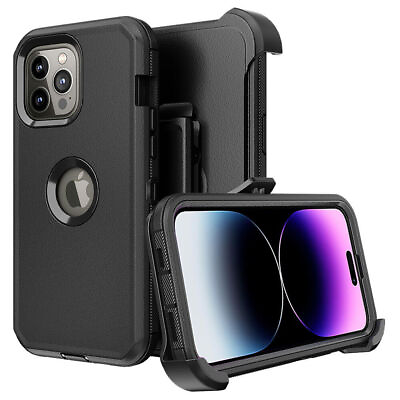 #ad For Phone 15 Pro Max Plus Heavy Duty Shockproof Case Full Body CoverBelt Clip $14.99