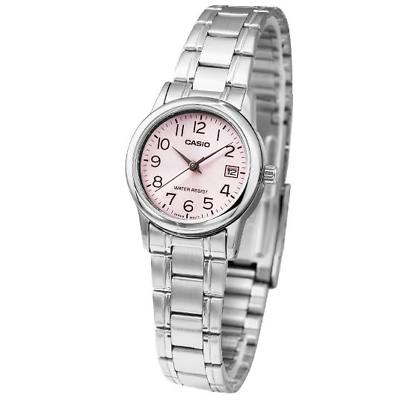 #ad Casio LTP V002D 4B Women#x27;s Standard Stainless Steel Pink Dial Analog Watch