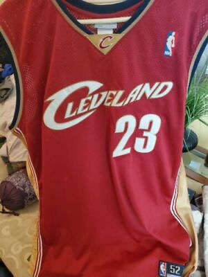 #ad Vintage Authentic LeBron James Reebok Cleveland Cavaliers Jersey Size 52