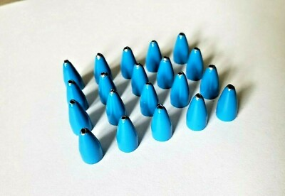 #ad 20 Blue Bullet Weights Concave Base Worm Nose Tight 1 8 Oz 20 per Bag