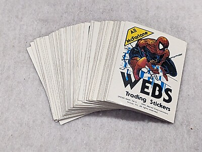#ad Vintage 1991 Webs All McFarlane Spider Man Sticker Set Complete 76 Card Set